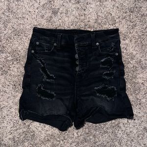 Black super high waisted American eagle denim shorts